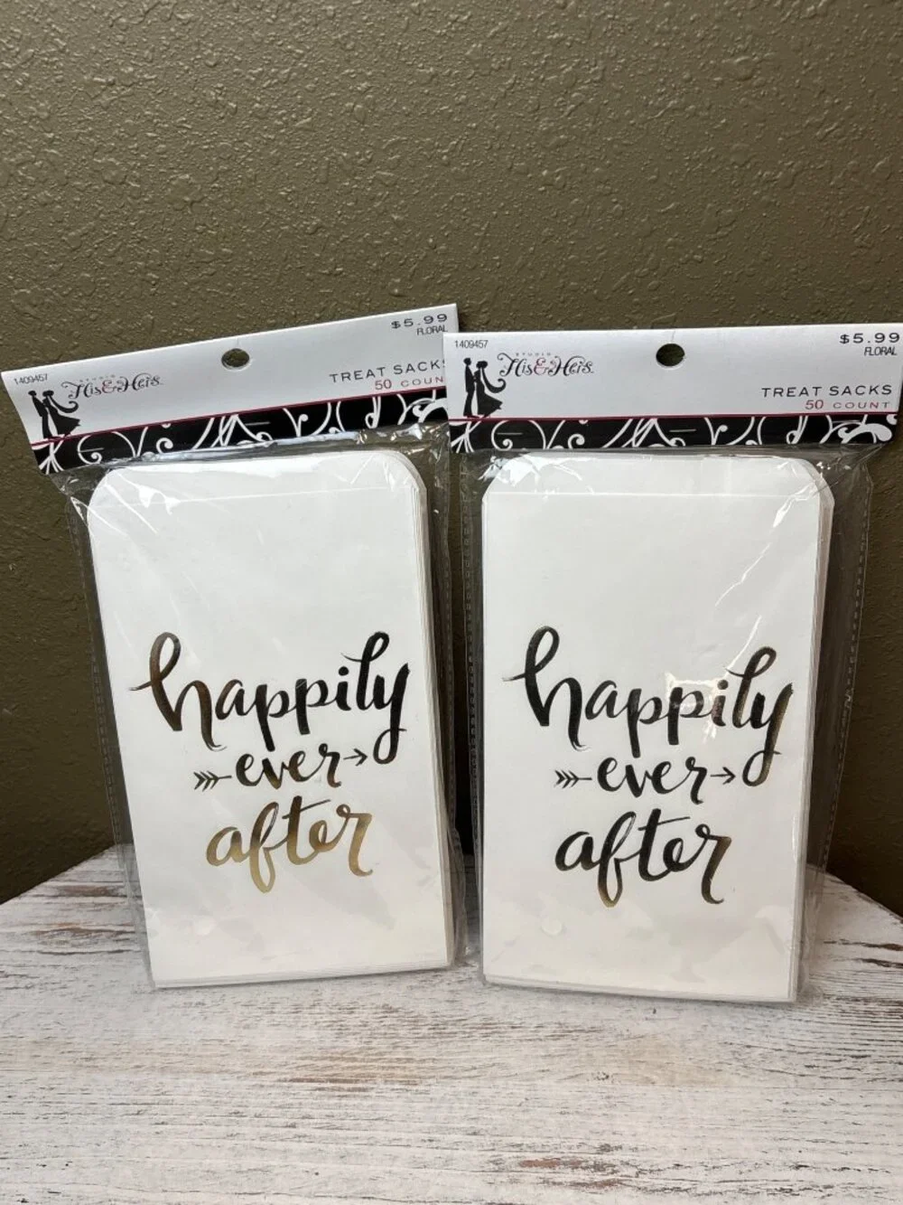Wedding Treat Sacks 2 Packs - 100 Total - Happily Ever After
